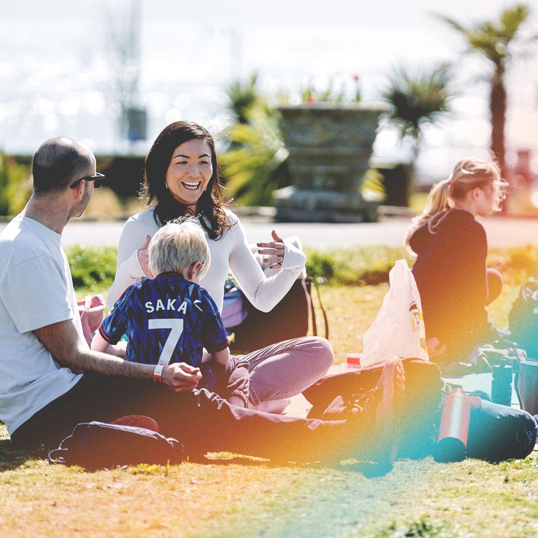A family enjoying sunny Torquay