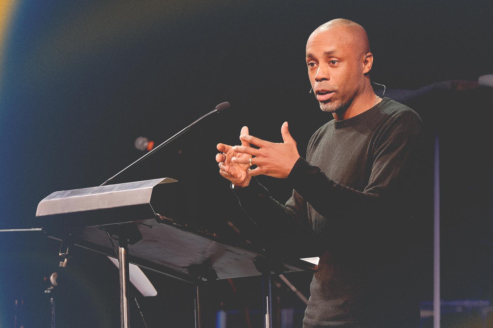 Jason Roach speaking at the FIEC Leaders' Conference